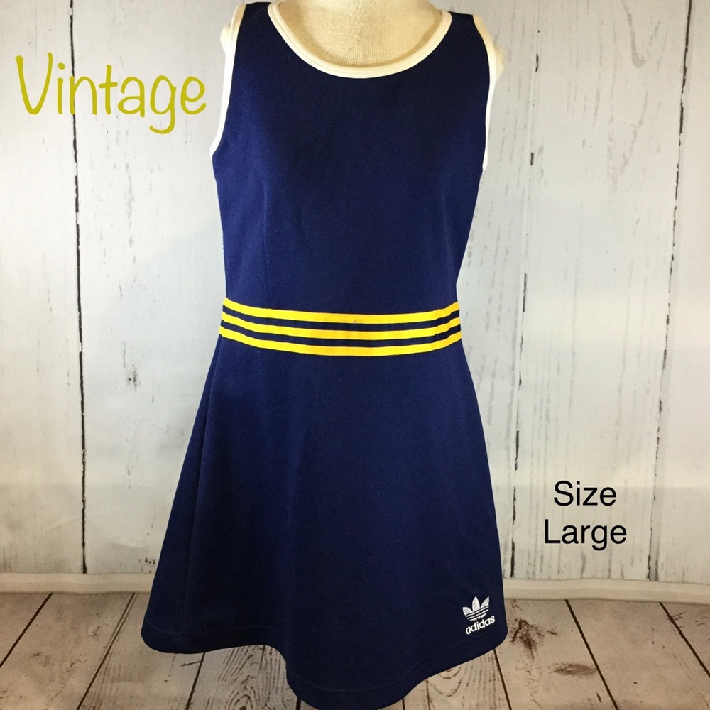 RARE VINTAGE 80s ADIDAS Trefoil Tennis Dress Large